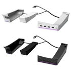 Kép 2/9 - PS5 Slim vízszintes dokkoló állvány RGB fénnyel, 4 USB HUB, fehér