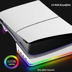 Kép 7/9 - PS5 Slim vízszintes dokkoló állvány RGB fénnyel, 4 USB HUB, fehér