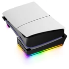Kép 1/9 - PS5 Slim vízszintes dokkoló állvány RGB fénnyel, 4 USB HUB, fekete