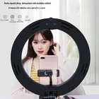 Kép 6/13 - PULUZ 26 cm LED körfény (Ringlight) körlámpa asztali tartóval, telefontartóval (fekete)