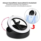 Kép 9/13 - PULUZ 26 cm LED körfény (Ringlight) körlámpa asztali tartóval, telefontartóval (fekete)