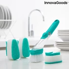 Kép 3/5 - Mosogató súrolókefe szivacs készlet fogantyúval mosószer adagoló tartállyal CLEASY InnovaGoods