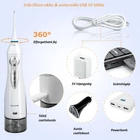 Kép 6/8 - Szájöblítő fogászati vízsugár 300 ml víztartállyal, IPX7 vízálló fogtisztító, USB  tölthető (Mornwell D52)
