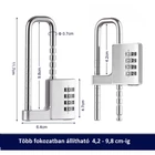 Kép 2/9 - Számzáras lakat, szekrényzár, állítható hosszúságú szárral (42-98mm), ezüst színű