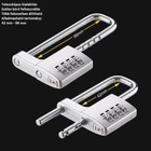 Kép 5/9 - Számzáras lakat, szekrényzár, állítható hosszúságú szárral (42-98mm), ezüst színű