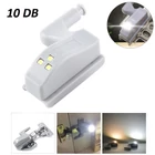 Kép 1/10 - Szekrény zsanér LED-es világítás, univerzális, elemes, automatikus (10 darabos készlet) fehér fényű