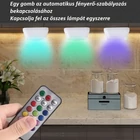 Kép 11/12 - Távirányítós RGB színes éjszakai fény, (6 db-os) elemes szekrény lámpa készlet (2 távirányító + 6 lámpa)