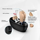 Kép 2/3 - Újratölthető fülbe helyezhető digitális hangosító eszköz, zajcsökkentéssel, HD hang, dupla készülékes töltődobozzal – MIN1231