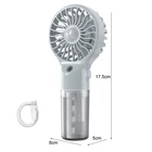 Kép 3/12 - Hordozható kézi párásító ventilátor, USB újratölthető hidratáló elektromos ventilátor (lila) 