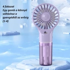Kép 5/12 - Hordozható kézi párásító ventilátor, USB újratölthető hidratáló elektromos ventilátor (lila) 