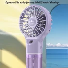 Kép 7/12 - Hordozható kézi párásító ventilátor, USB újratölthető hidratáló elektromos ventilátor (szürke)