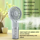 Kép 8/12 - Hordozható kézi párásító ventilátor, USB újratölthető hidratáló elektromos ventilátor (szürke)