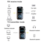 Kép 3/9 - Vezeték nélküli Bluetooth 5.4 audio adó-vevő (transmitter & receiver) kijelzővel, MP3 lejátszó (GT69)