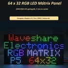 Kép 5/10 - Waveshare RGB színes LED-mátrix panel, 5 mm-es osztás, 64x32 pixel, állítható fényerő (25848)