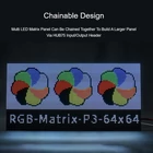 Kép 5/7 - Waveshare RGB teljes színű LED mátrix panel, 3 mm-es osztás, 64 x 64 pixel, állítható fényerővel