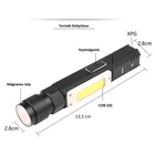 Kép 3/10 - Zseblámpa akku-s, erős fényű, elforgatható (XPG+COB piros és fehér fényű), USB-s (kicsi)