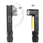 Kép 4/10 - Zseblámpa akku-s, erős fényű, elforgatható (XPG+COB piros és fehér fényű), USB-s (nagy)