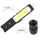 Kép 5/10 - Zseblámpa akku-s, erős fényű, elforgatható (XPG+COB piros és fehér fényű), USB-s (nagy)