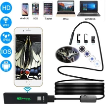 Endoszkóp kamera WiFi-s (iPhone, Android, PC), 8mm, (2 méter) IP68, lágy kábel