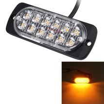 Autós villogó lámpa (sárga) DC 12-24V 2W (12 db LED SMD-2835)