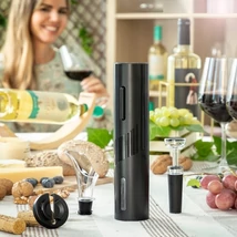 Dugóhúzó elektromos akkus és profi borkészlet élvezeti borozáshoz kiegészítő tartozékokkal CORKING InnovaGoods