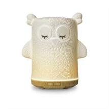 Geti GD102 kerámia aroma diffúzor bagoly formában, LED világítással és automatikus kikapcsolással.