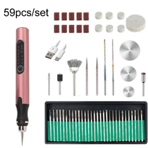 Gravírozó toll készlet (59 db) beépített akkuval, USB töltéssel (Rose Gold)