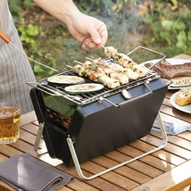 Grillező faszenes hordozható profi német összehajtható mobil HANDY·Q InnovaGoods