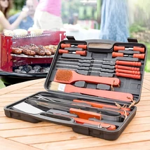 Grillező barbecue bőrönd profi német 18 részes készlet kofferben szállítva InnovaGoods Home Garden