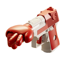 Kő-papír-olló játék pisztoly formájú (piros)