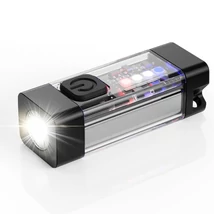 Többfunkciós mini zseblámpa kulcstartóra