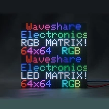 Waveshare RGB teljes színű LED mátrix panel, 3 mm-es osztás, 64 x 64 pixel, állítható fényerővel