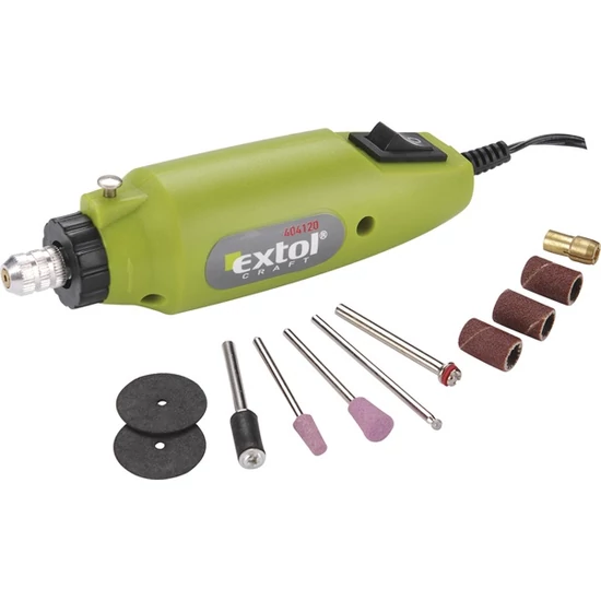 EXTOL mini gravírozó fúró csiszoló köszörű gép + 13db-os készlet 404120