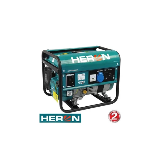 HERON benzinmotoros áramfejlesztő aggregátor AC:230V~50 Hz DC:12V 1.1kVA egyfázisú EG IMR-i13122 (8896109)