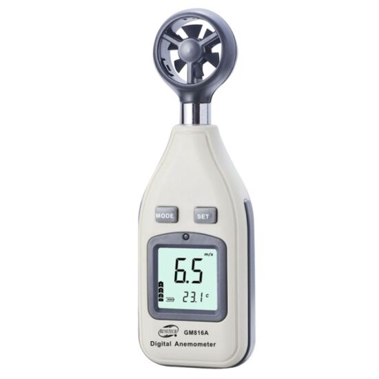 Digitális szélmérő, szélsebességmérő, (anemometer) (BENETECH GM816A)