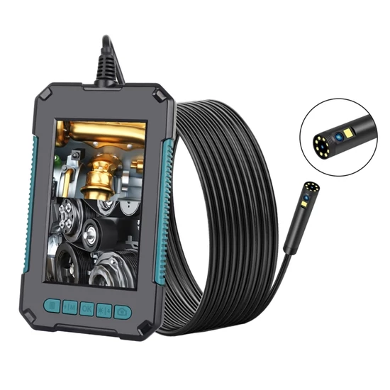 Endoszkóp duál kamerával, 8 mm, függőleges kijelzővel (4,3”), IP68, 1080P, 8+1  LED-es (10 méter)