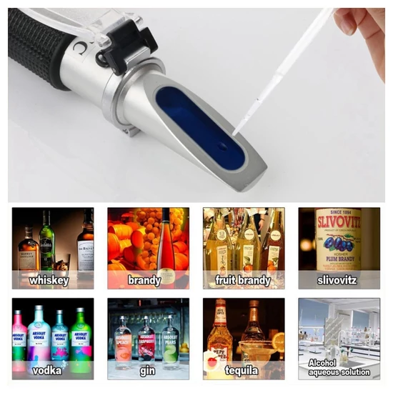 Refraktométer alkohol (0-80%) mérésére kézi készülék