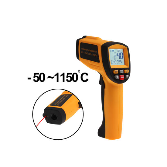 Lézeres infra hőmérő pisztoly -50 +1150°C digitális  LCD kijelzővel
