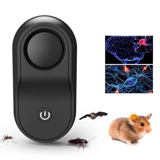 Ultrahangos elektronikus egérriasztó, rágcsálóriasztó, szúnyogriasztó, rovarriasztó  (150 m2), (BG301), fekete