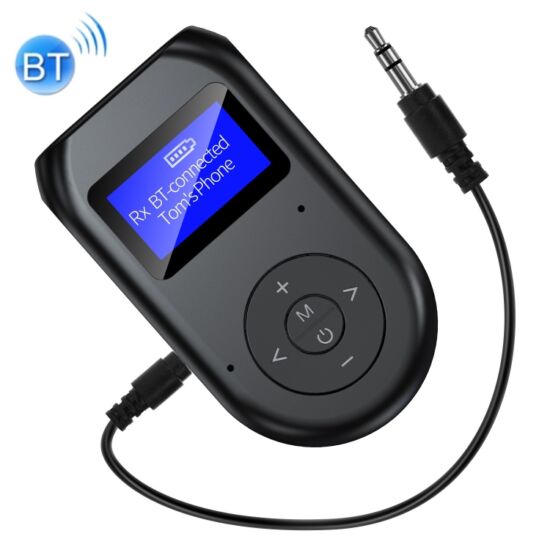 Vezeték nélküli Bluetooth 5.0 audio adó-vevő (transmitter & receiver) kijelzővel (BT-11)