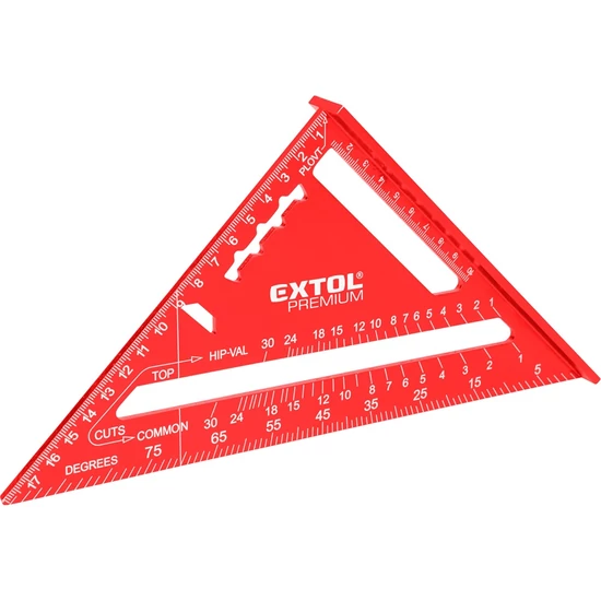 Asztalos derékszög, 180 mm, ALU, lézer gravírozott, mm beosztás, 0-90° ferde beosztás (8825100)