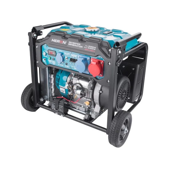 Heron benzinmotoros áramfejlesztő, aggregátor 9 kVA, 400V/230V, inverteres, elektromos indítású