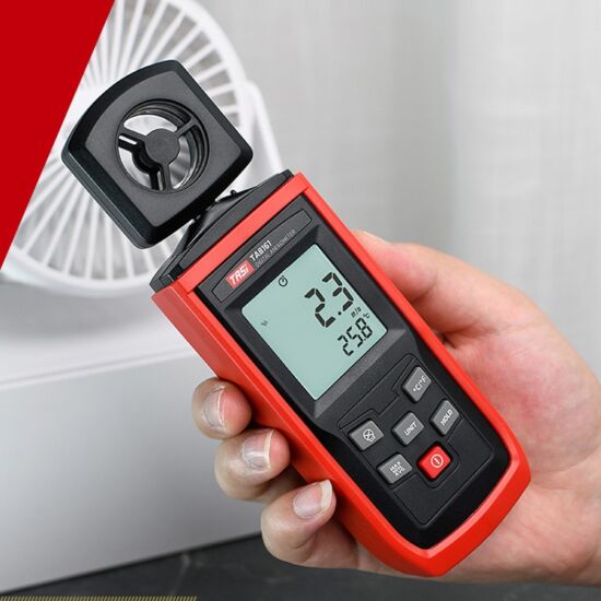 Digitális szélmérő, kézi szélsebesség mérő és hőmérő elforgatható, 0,3-30m/sec (TA8161)