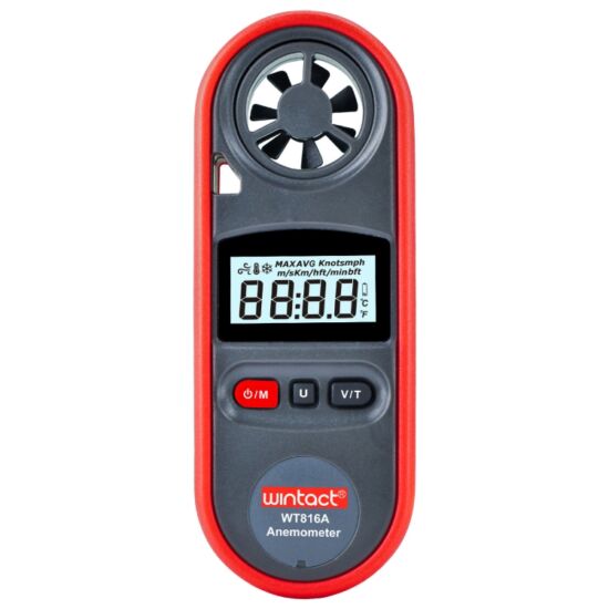 Digitális szélmérő, szélsebességmérő (anemometer) Wintact WT816A