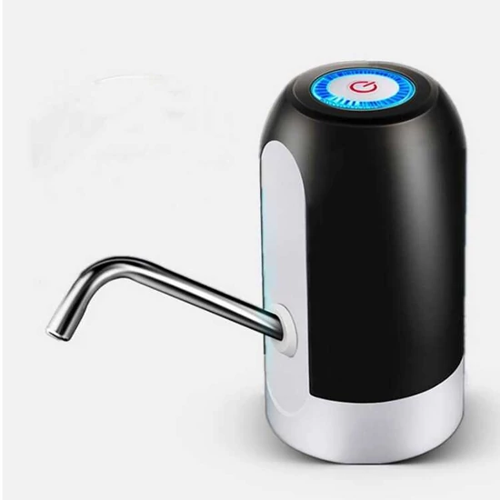 Elektromos vízadagoló pumpa ballonos vízhez fekete színben, USB töltéssel és hordozható kivitelben