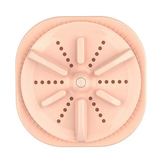 Hordozható USB-s mini utazó mosógép kör alakú (Vibration) pink