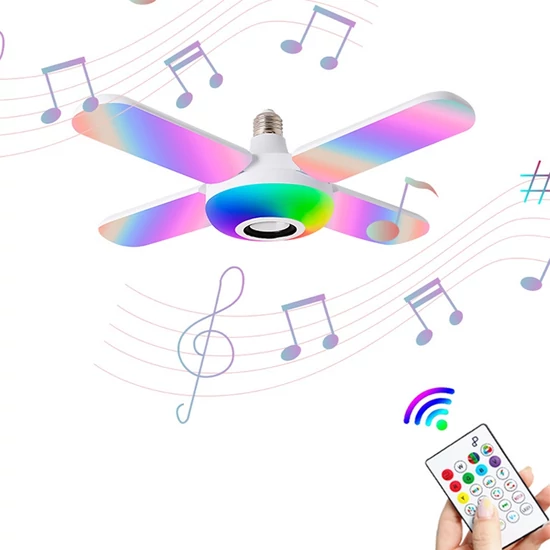 LED Lámpa Beépített Hangszóróval és Távirányítóval – E27 Foglalattal