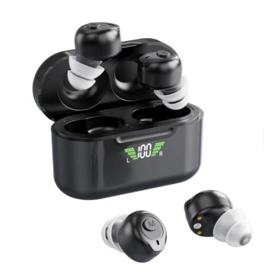 Bluetooth fülbe helyezhető 16 csatornás digitális hangosító eszköz fekete MIN2019