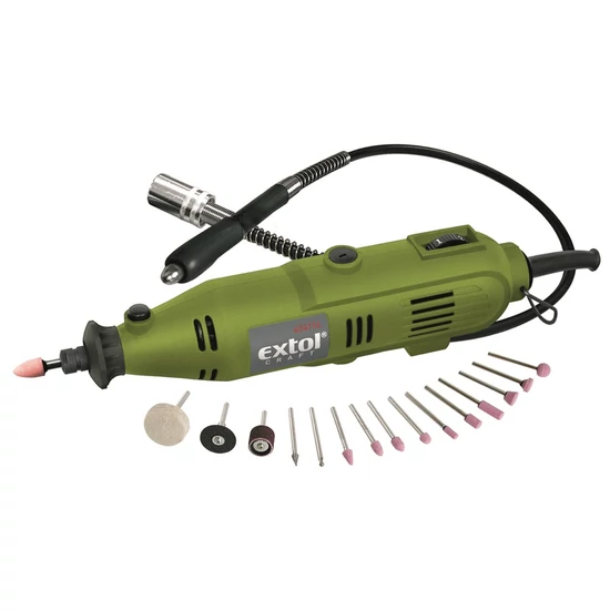 Extol Craft mini köszörű és fúrógép készlet kofferben, 130W (404116)