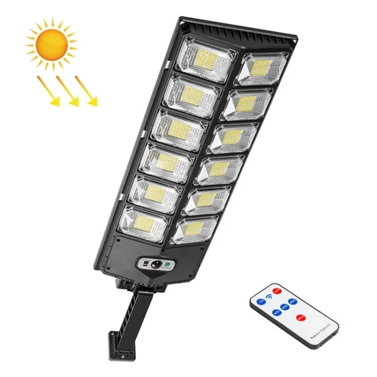 Napelemes utcai lámpa, kétsoros solar kerti világítás (W789B-6 LED)